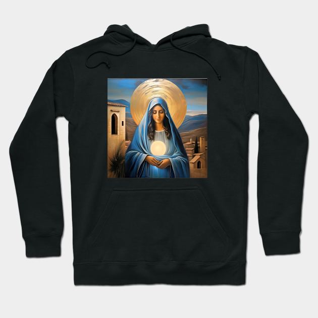 Holy Mary carrying the Light Hoodie by bogfl